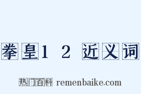 拳皇12近义词是什么意思的图片